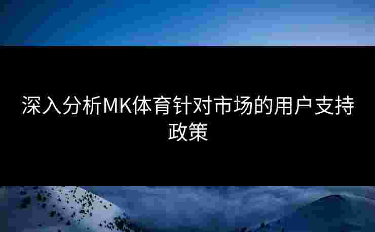 深入分析MK体育针对市场的用户支持政策