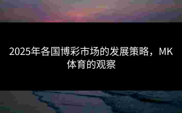 2025年各国博彩市场的发展策略，MK体育的观察